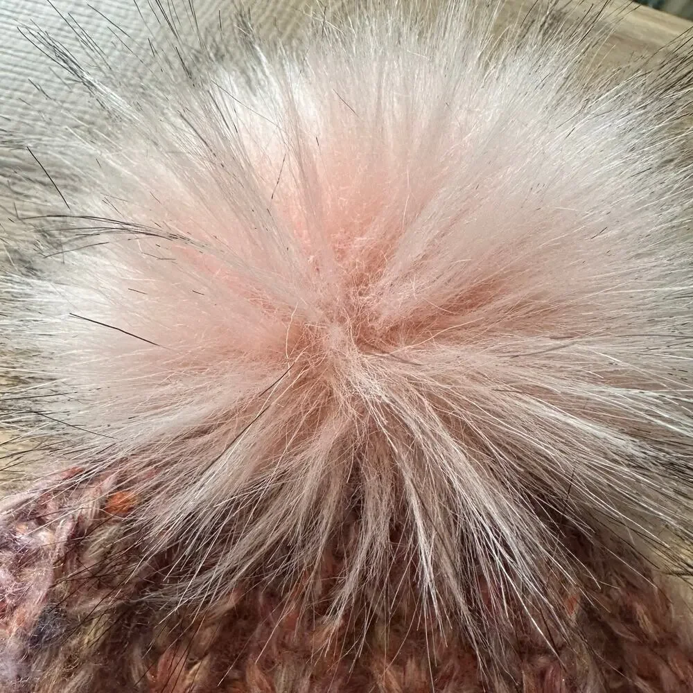 Norla Canada Alpaca and Wool Blend Knit Pom Beanie Hat Pink